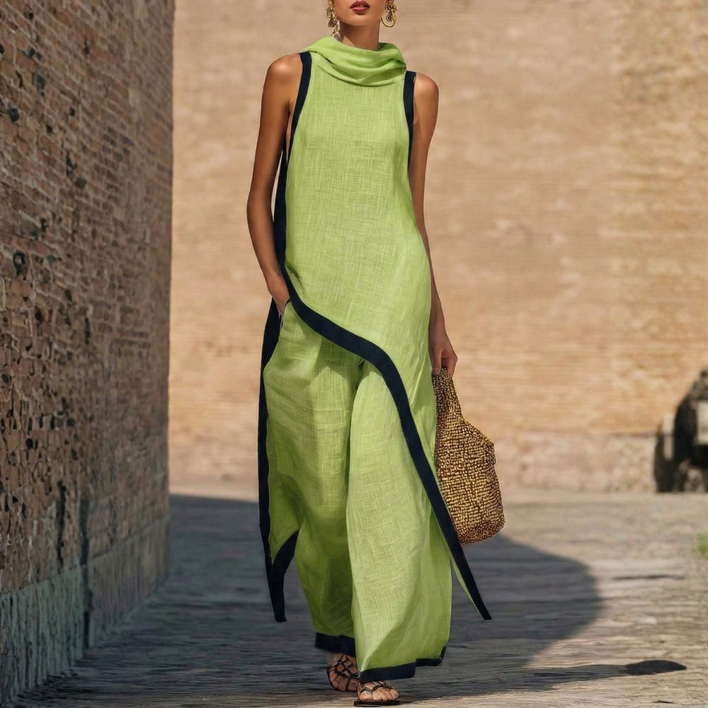 Leonora | Elegantes asymmetrisches Outfit für Damen mit weitem Hosenbein