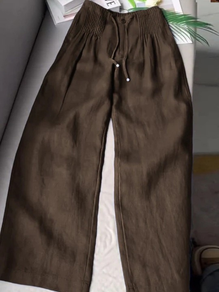 Camille | Baumwoll-Leinen-Mischung Weite Hose