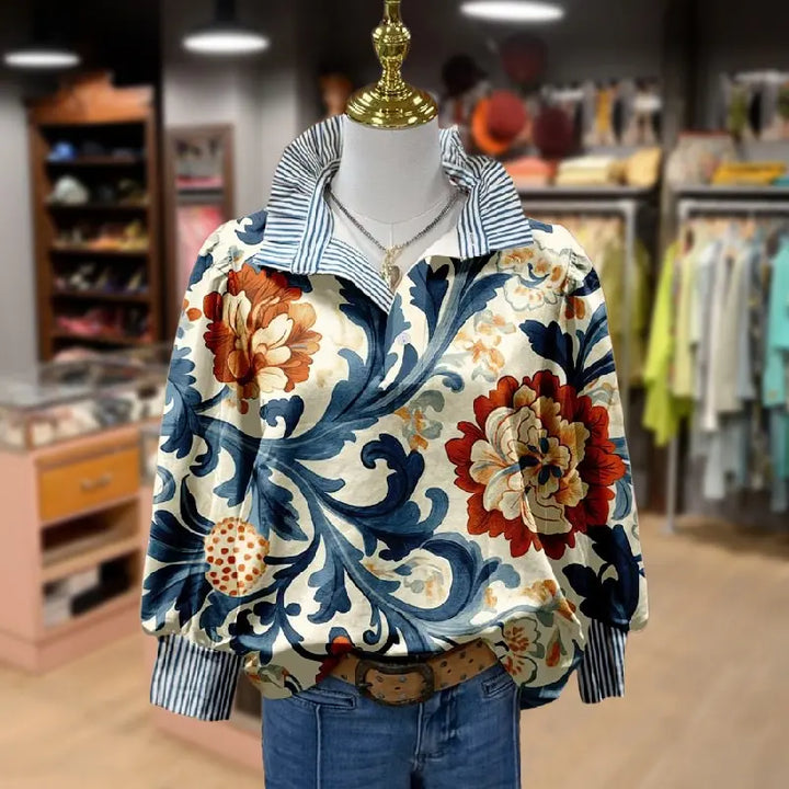 Serenity™ - Klassische Vintage Blumenmuster Bluse
