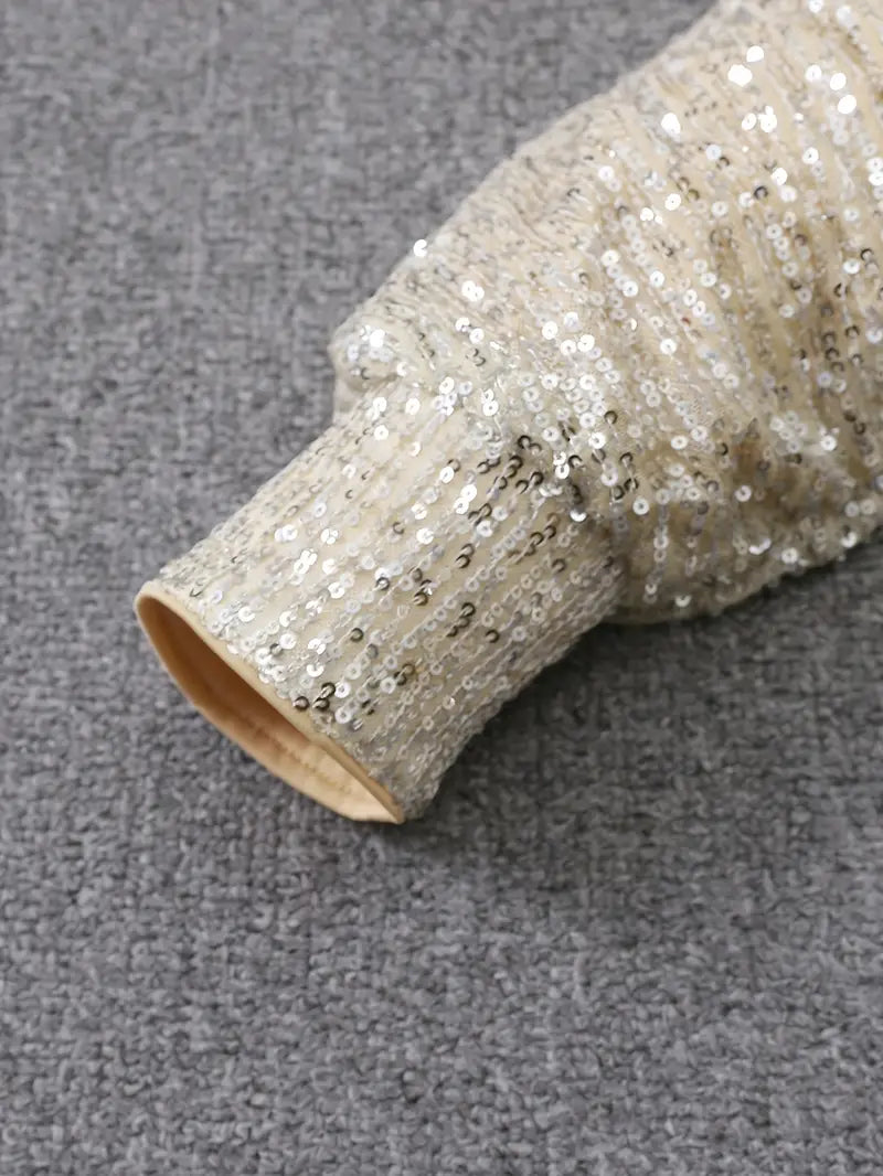 Kontrast Pailletten Partykleid
