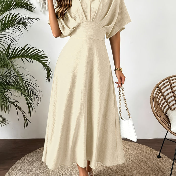 Vestido midi de mujer con escote en V