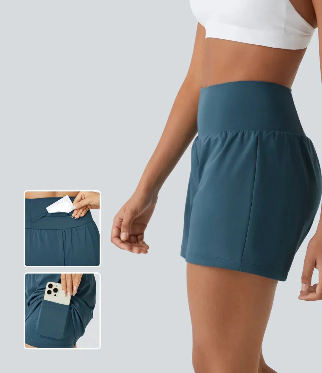 Luigia - 2 In 1 Yoga Shorts Mit Hoher Taille