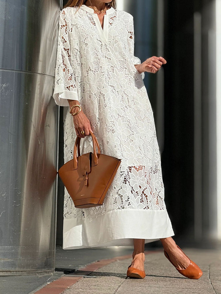 Grace™ - Modernes Fließendes Raffiniertes Spitzenkleid