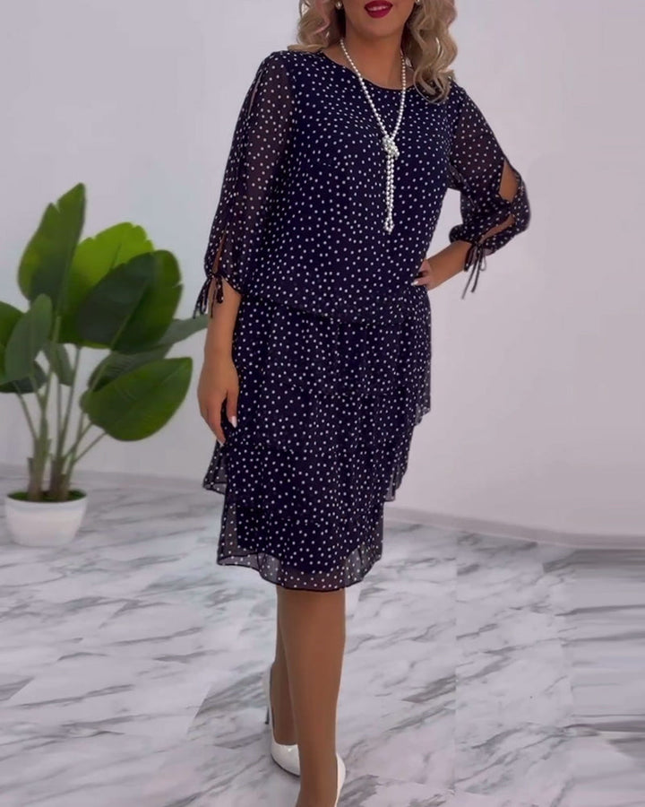 Tilly - Gepunktetes Schichtenkleid