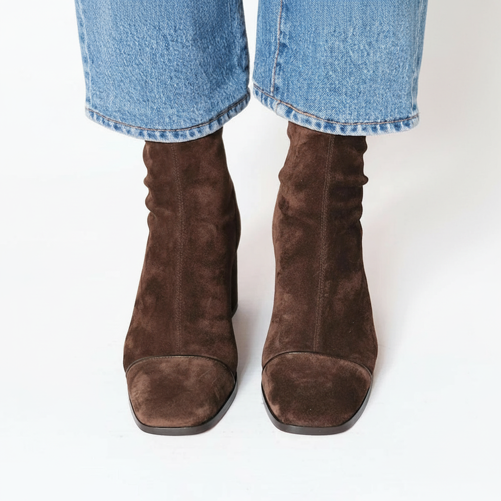 Lily™ | Stilvolle Wildleder-Ankle Boots mit Quadratzehen