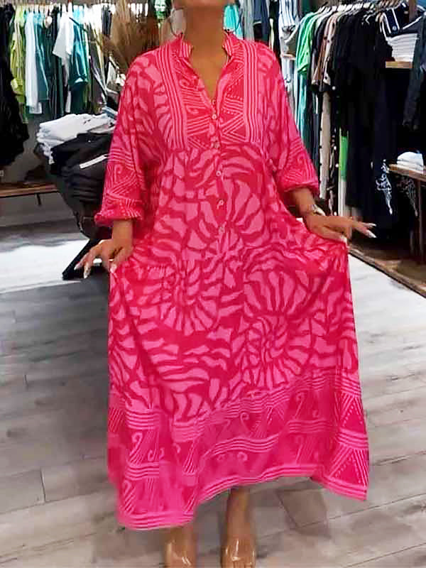 Mira | V-Aussachnitt Gedrucktes Kleid (Fast ausverkauft)