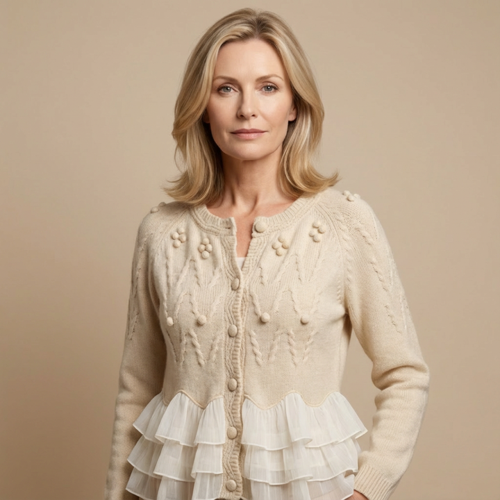 Rüschennatürliches Cardigan™