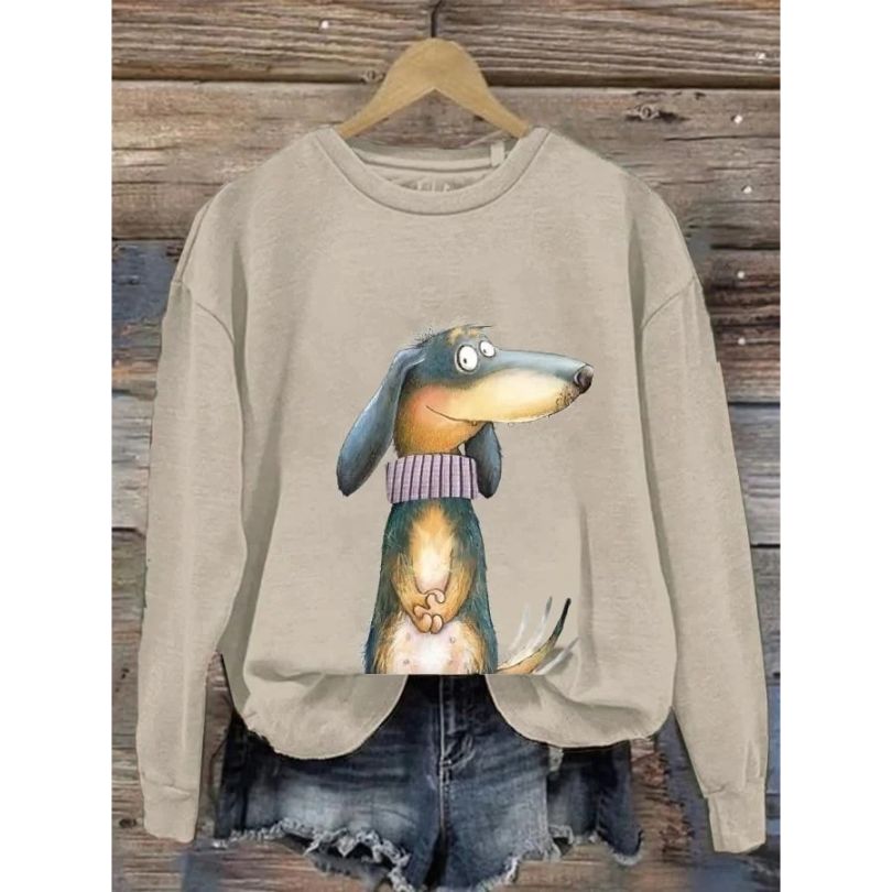 Sweat-shirt pour femme à col rond et manches longues