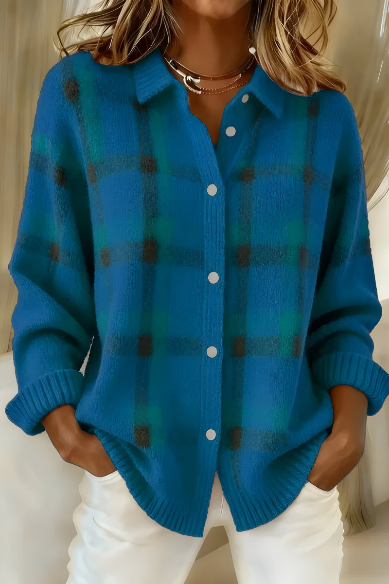 Tesa | Gemütlicher Karopullover Cardigan