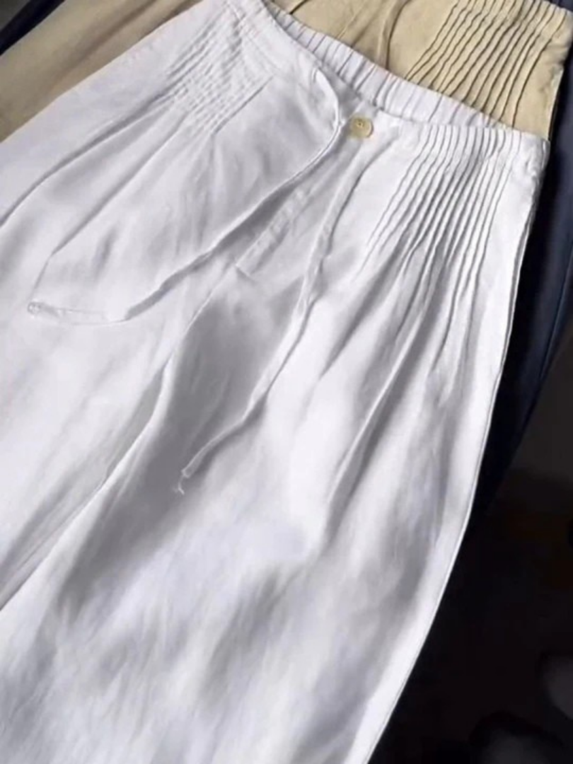 Camille | Baumwoll-Leinen-Mischung Weite Hose