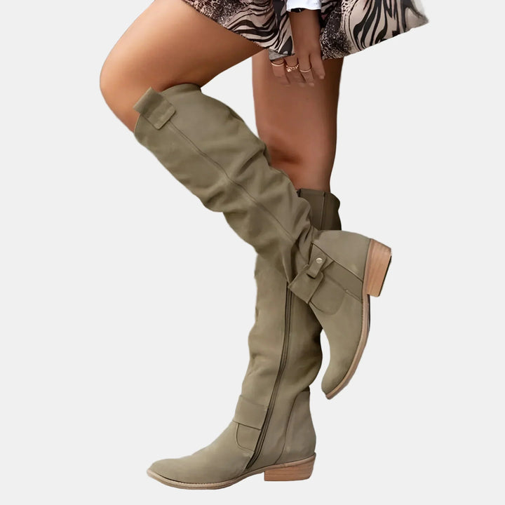 Avery | Wildleder-Stiefeletten mit niedrigem Absatz