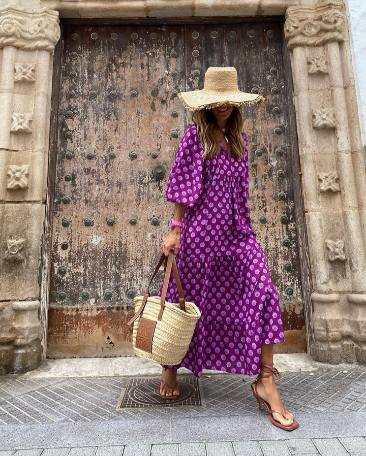 Elin | Boho Maxi Baumwollkleid