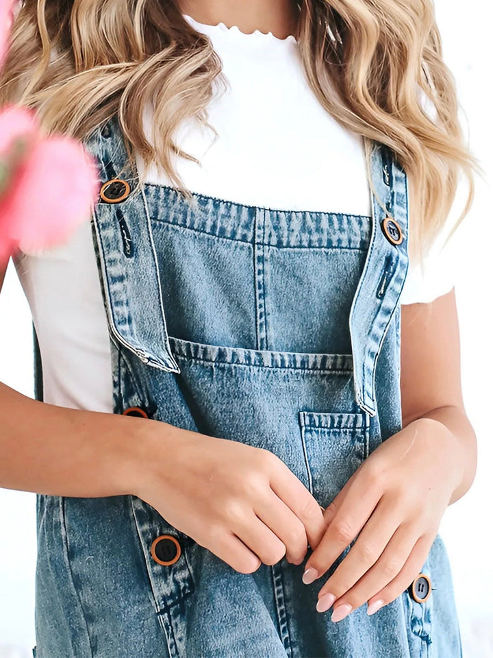 Thessa™ - Verwaschene Denim-Latzhose