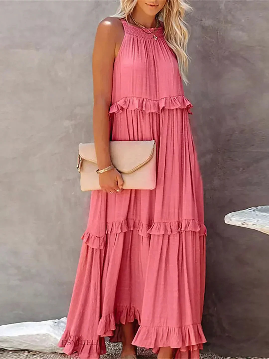 Emilia™ - Halter Ruffle Maxi Kleid
