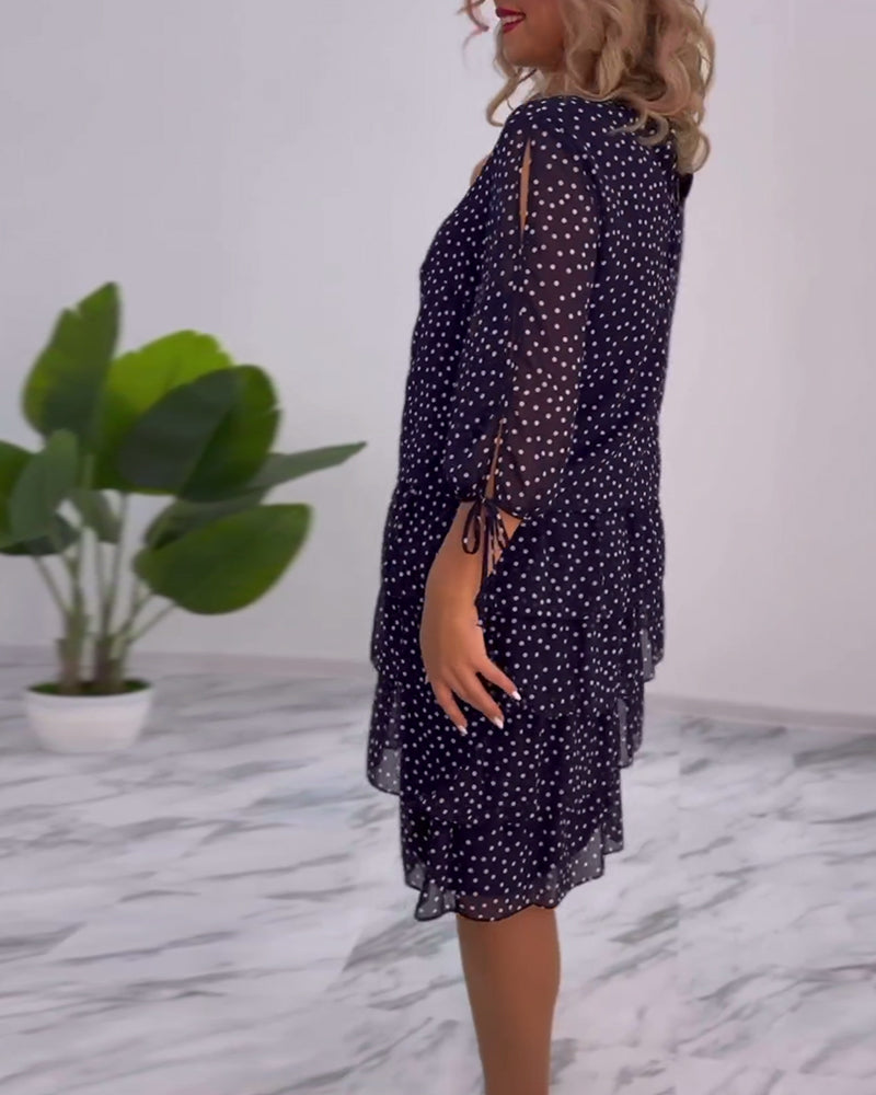 Tilly - Gepunktetes Schichtenkleid