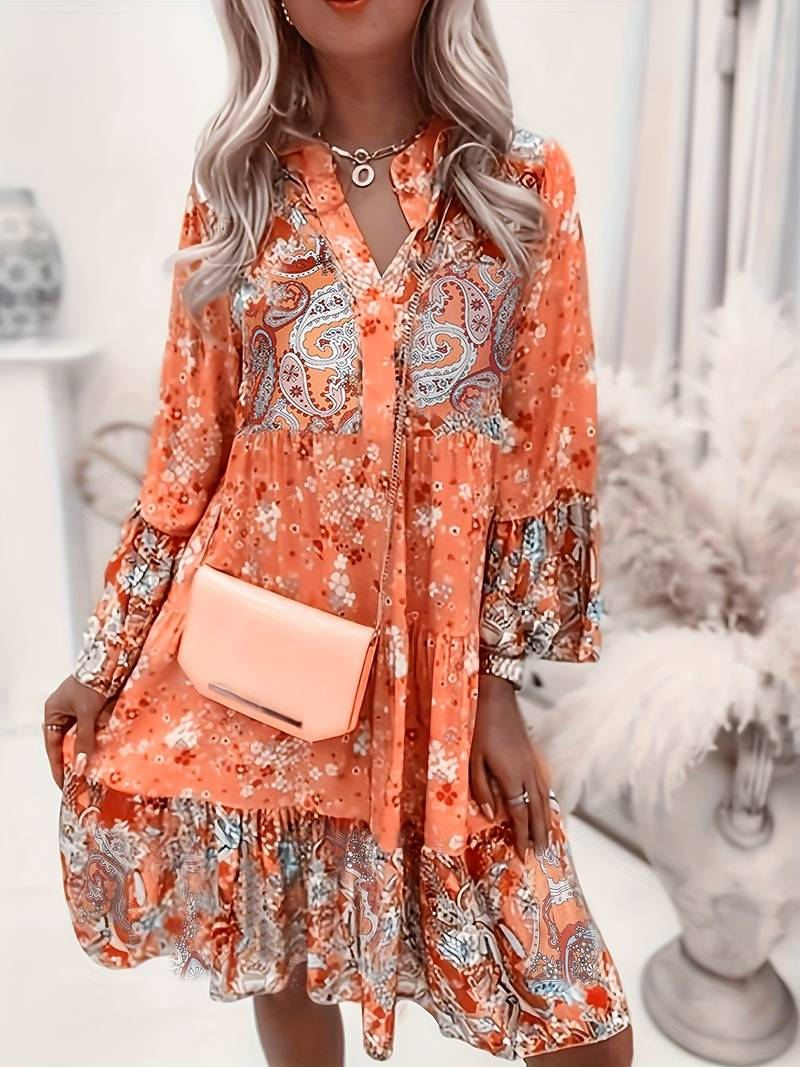 Ashley™ - Gedrucktes Boho-Kleid