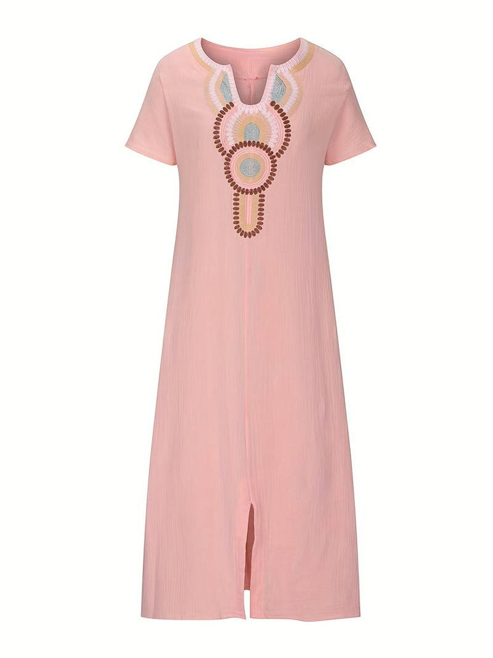 Demi™ - Boho Maxi Split Kleid mit Ausschnitt