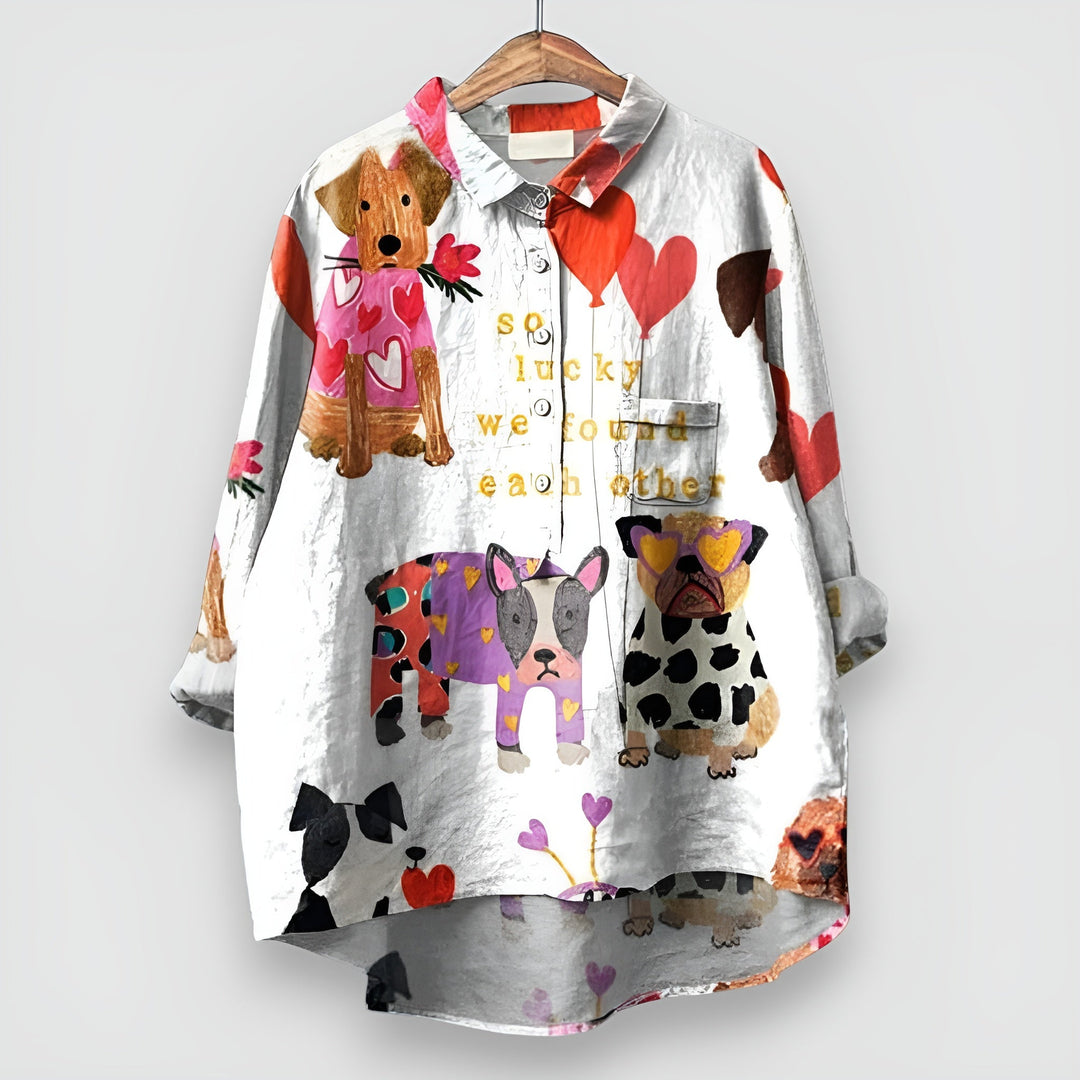Geraldine™ | Damen-Shirt mit Hundedruck