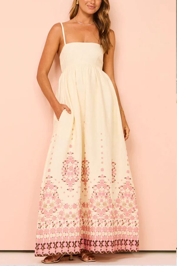 Wendy® Floral Paradise Maxikleid mit Trägern und Taschen - Einzigartiger Druck und Bequeme Passform