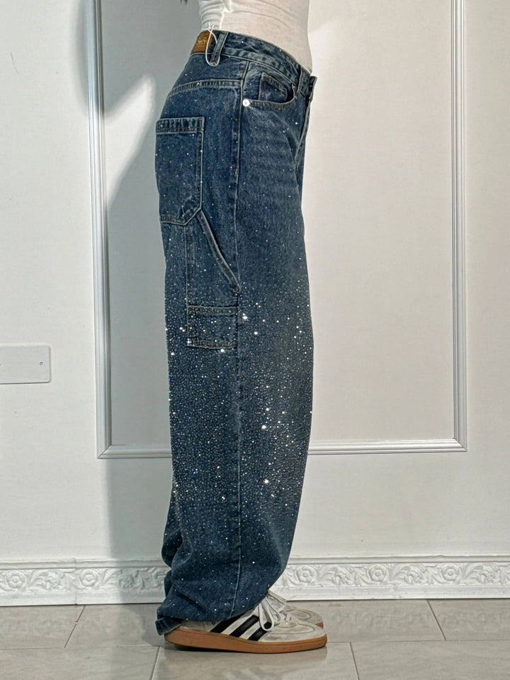 Violette™ - Hose mit hoher Taille und weiten Beinen und Knopftaschen