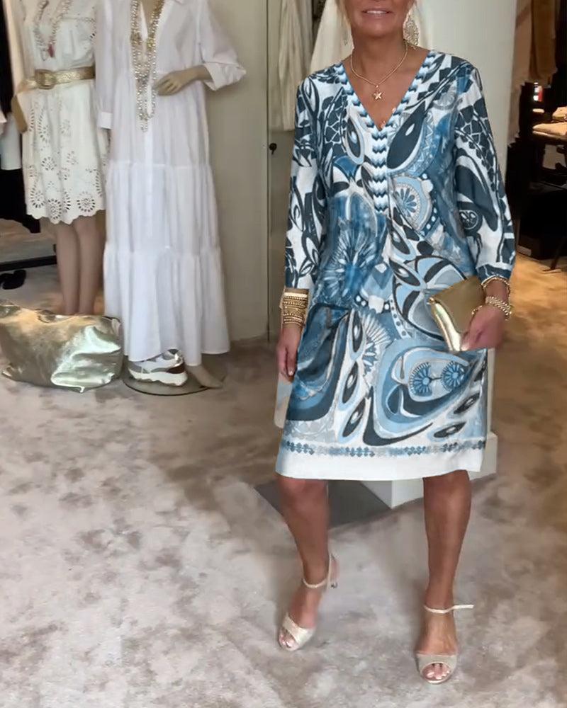 Moonie - Kleid mit Sonnenstrahlen-Druck