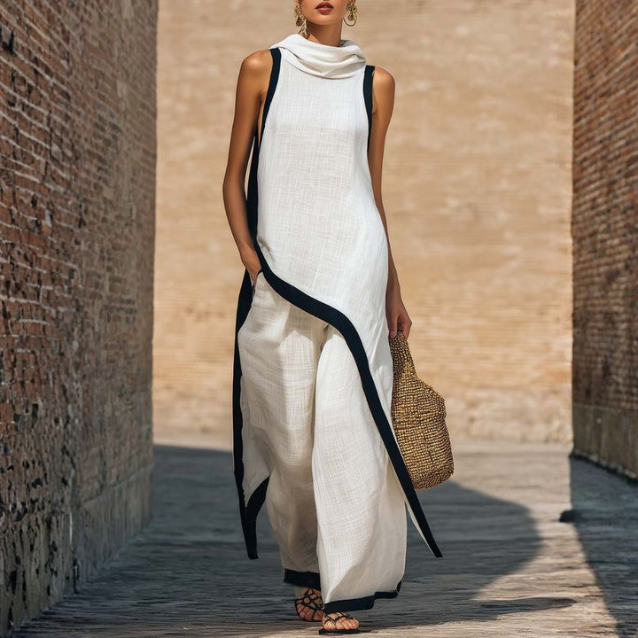 Leonora | Elegantes asymmetrisches Outfit für Damen mit weitem Hosenbein