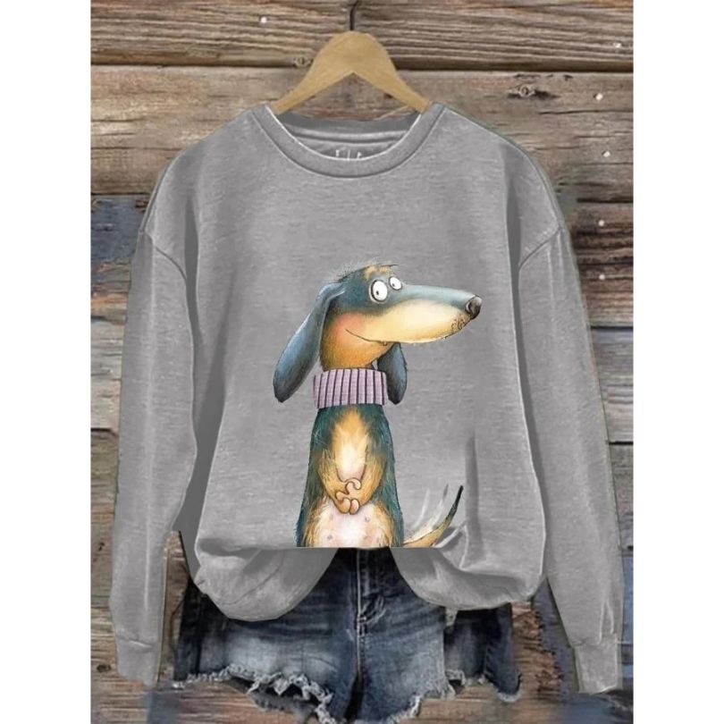 Sweat-shirt pour femme à col rond et manches longues