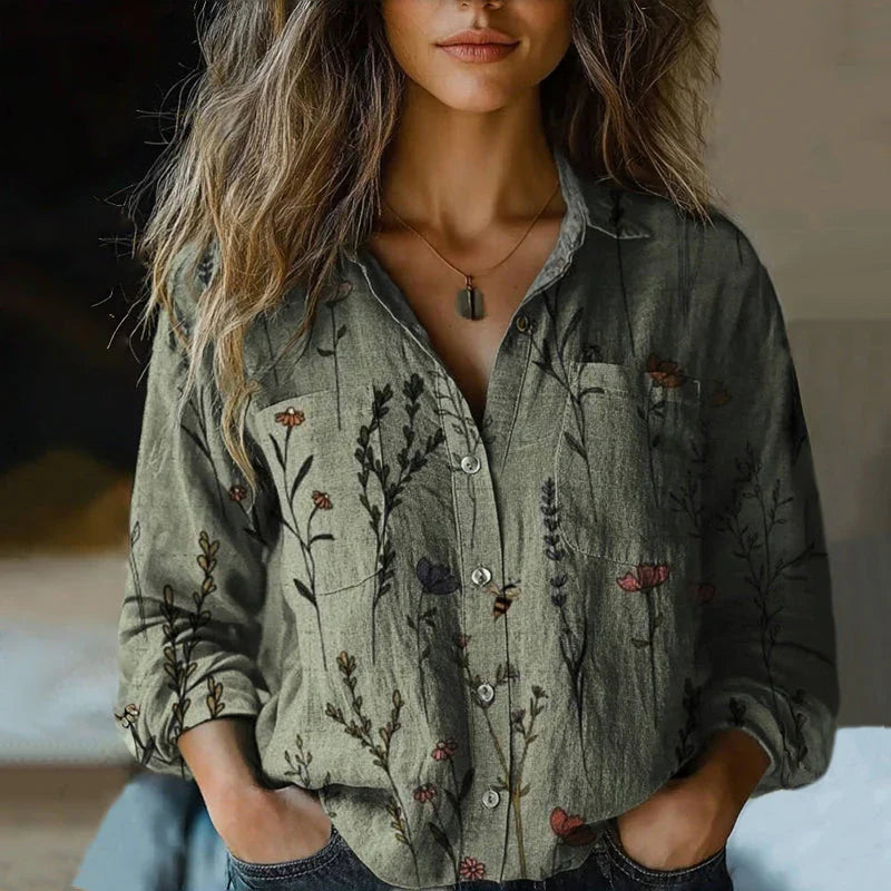 Lily™ - Bedrucktes Vintage-Bluse