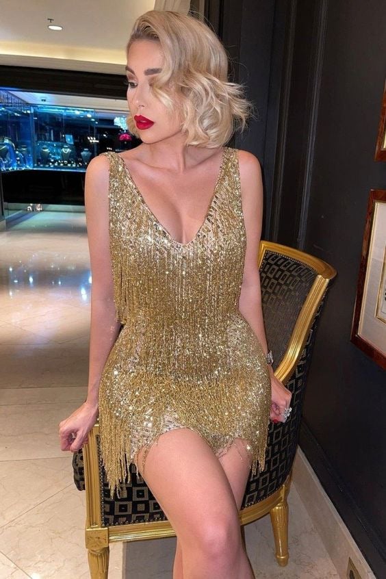 Schickes und verführerisches Fransen-Party-Kleid