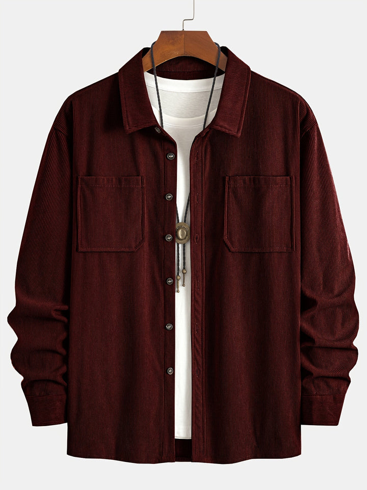 Bryce | Herren Langarm-Overshirt mit Taschen und Knöpfen