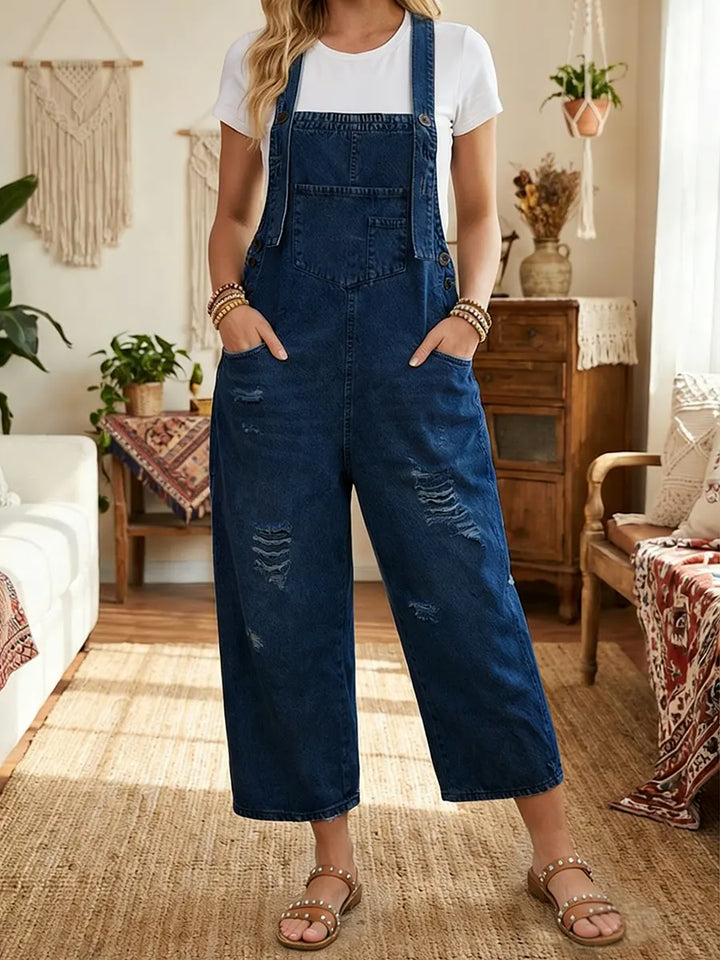 Aurevia | Denim Latzhose im Vintage-Look