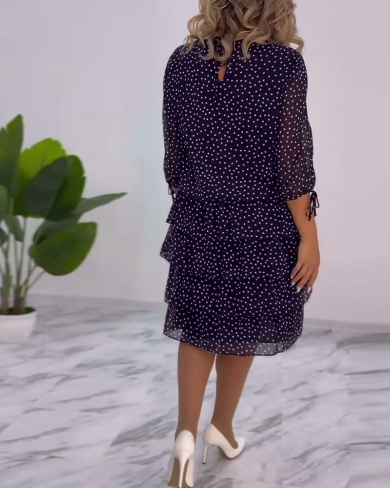 Tilly - Gepunktetes Schichtenkleid