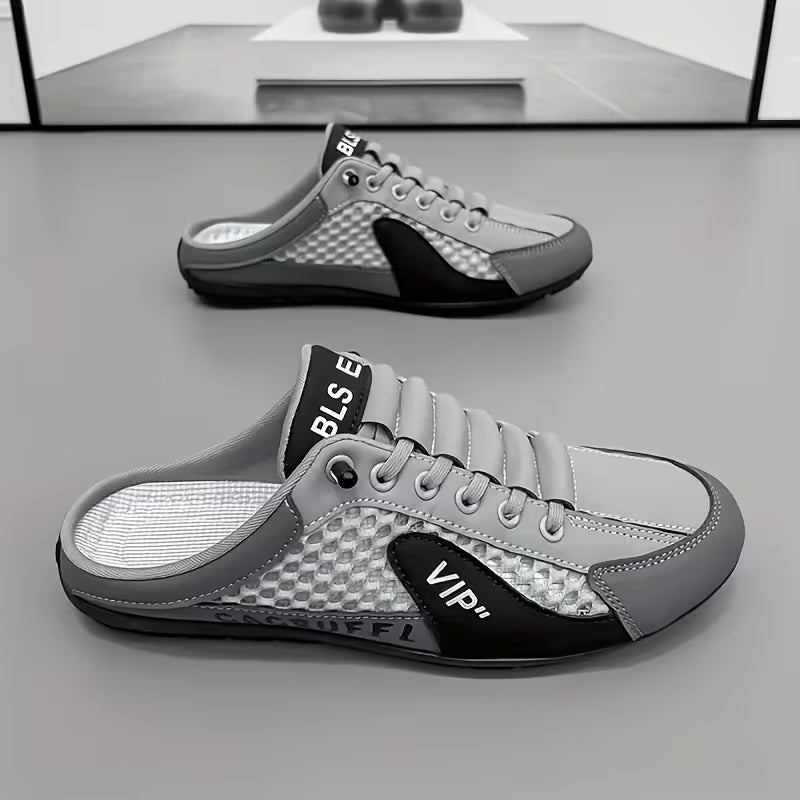Sneakers slip-on da uomo color block con retro scoperto