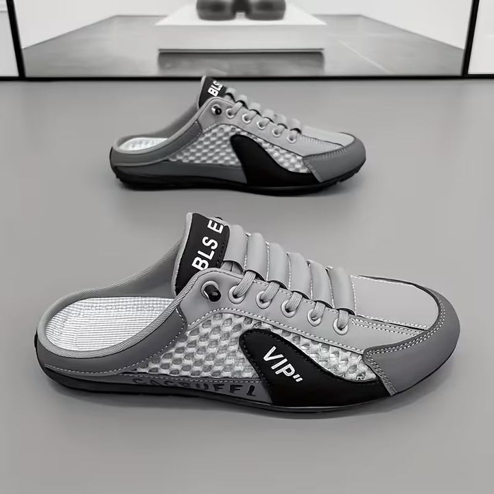 Sneakers slip-on da uomo color block con retro scoperto