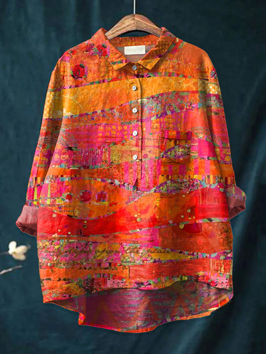 Heidi™ – Vintage Kunstdruck Casual Baumwolle und Leinen