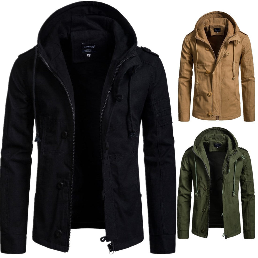 Herren Kapuzenjacke mit Kordelzug und Taschen