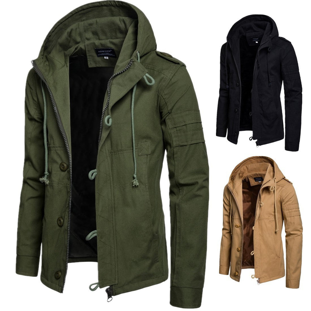 Herren Kapuzenjacke mit Kordelzug und Taschen