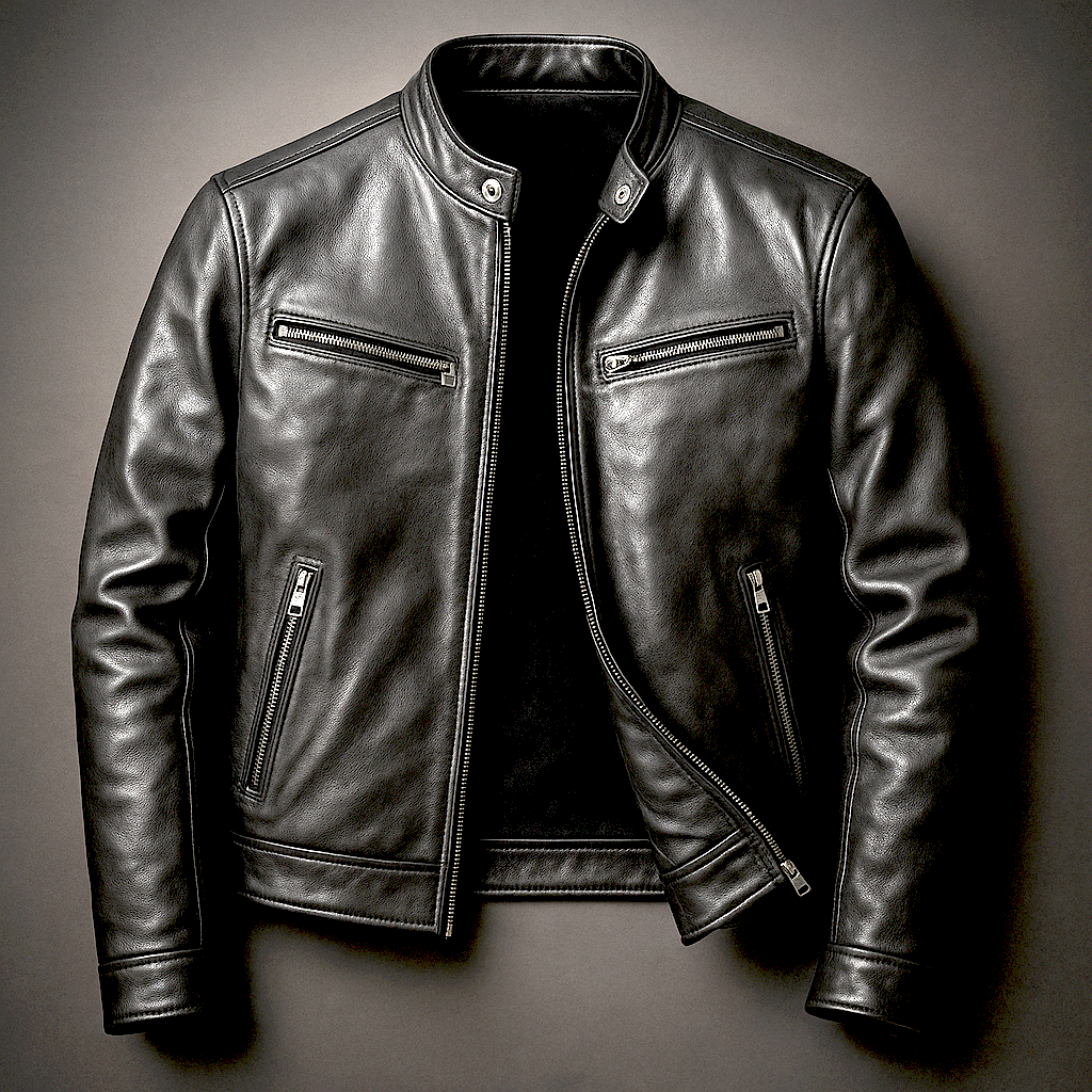 Herren Bikerjacke mit Reissverschluss und Taschen