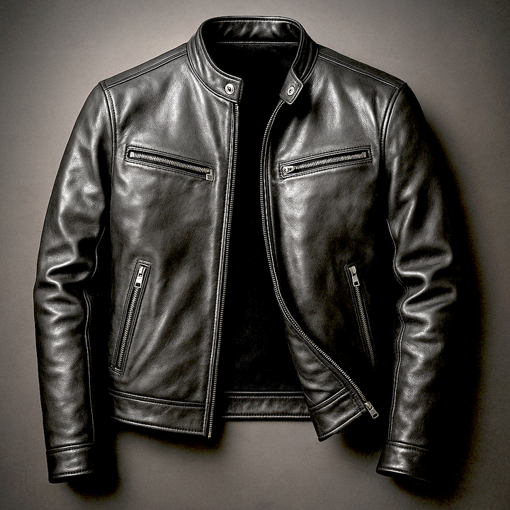 Herren Bikerjacke mit Reissverschluss und Taschen