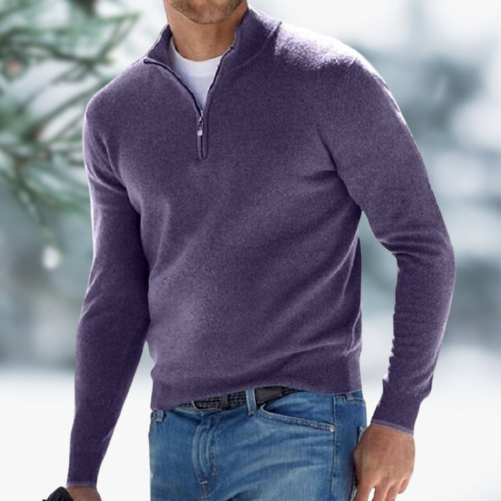 MARK | Feinstrick-Pullover für Herren mit Viertel-Reißverschluss