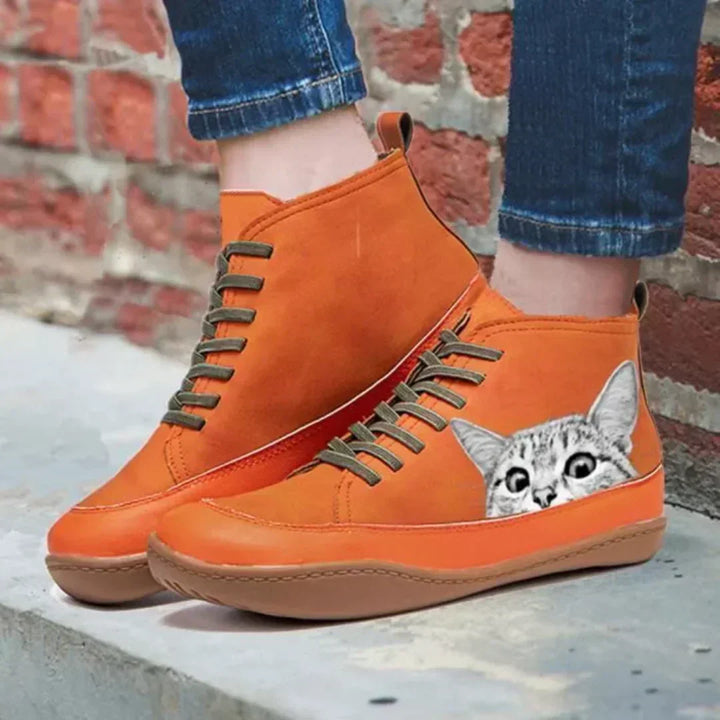 Monika™ - Katzenleder-Stiefeletten