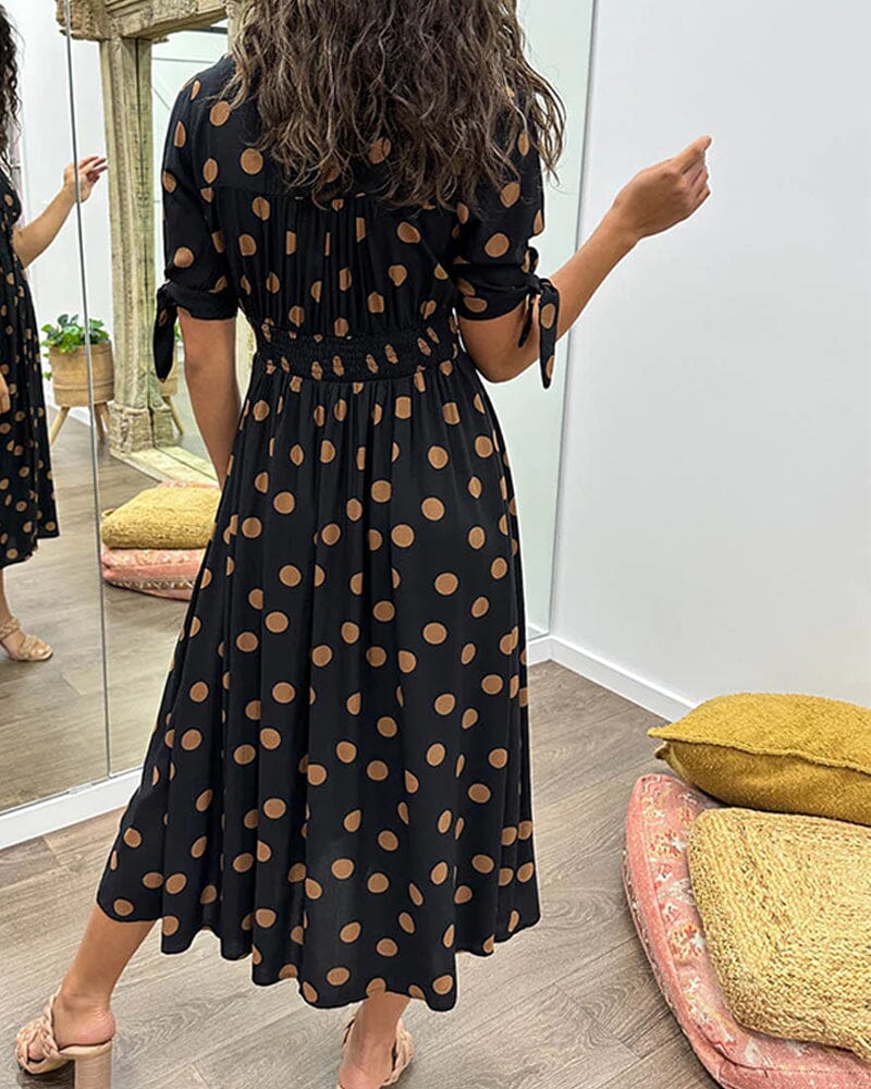 Bellamy - V-Ausschnitt Kleid mit Pünktchen