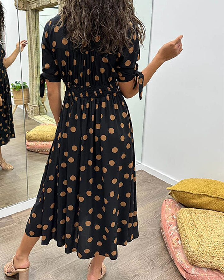 Bellamy - V-Ausschnitt Kleid mit Pünktchen