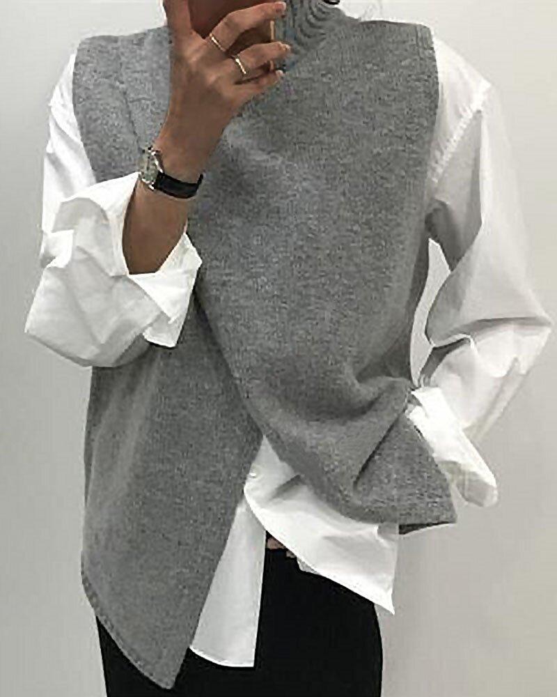 Krista™ - Lockeres Stricktop mit asymmetrischem Saum