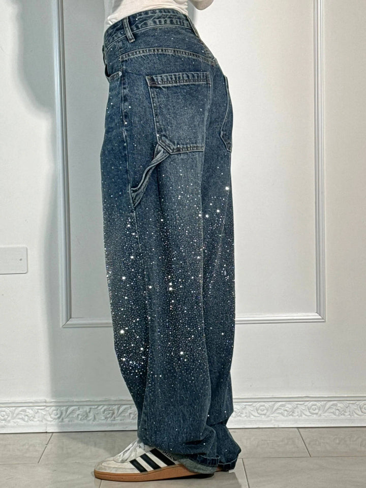 Glänzende Carpenter-Style Denim-Jeans