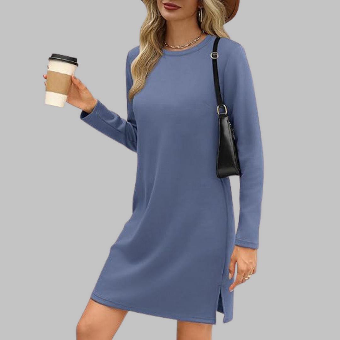 Talia™ – Lässiges Minikleid mit langen Ärmeln und Rundhalsausschnitt