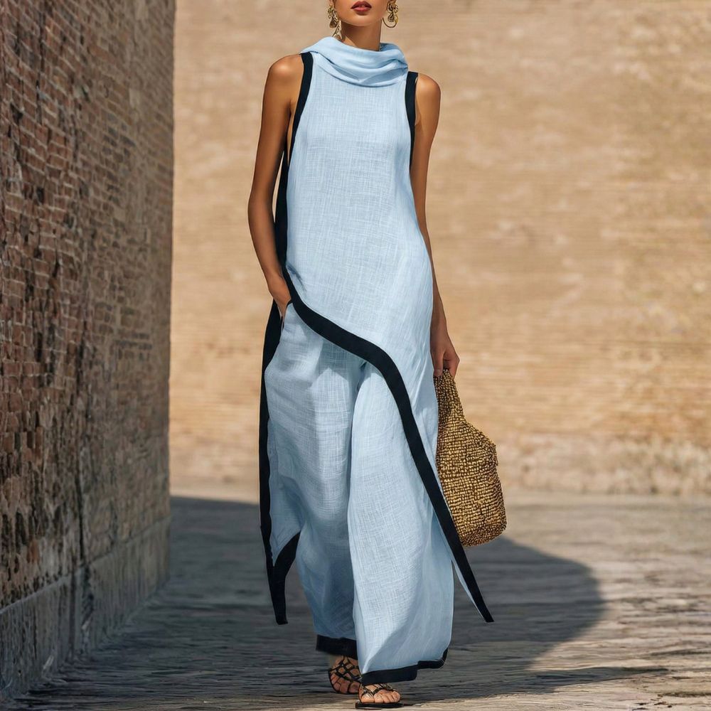 Leonora | Elegantes asymmetrisches Outfit für Damen mit weitem Hosenbein