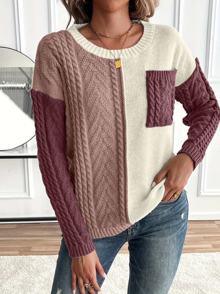Delia | Pullover da donna con scollo rotondo e tasca