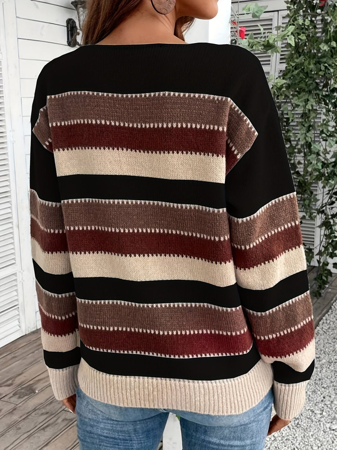 Delphine | Pullover da donna a righe con scollo rotondo