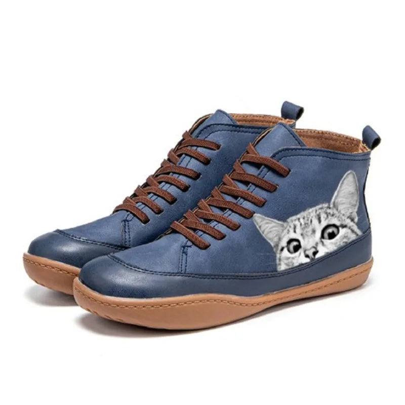 Monika™ - Katzenleder-Stiefeletten